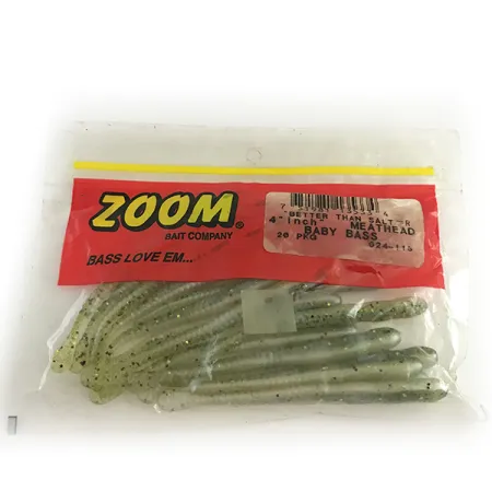 Zoom Meathead soft bait (19pcs), Green / Baby Bass fishing #6667