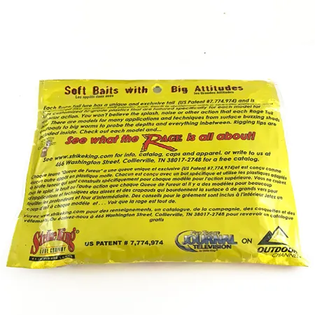 Strike King Rage Tail Rage Craw Soft Bait 6Pcs, Watermelon Meat fishing #6673