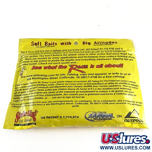   Strike King Rage Tail Rage Craw Soft Bait 6Pcs,  Watermelon Meat fishing #6673