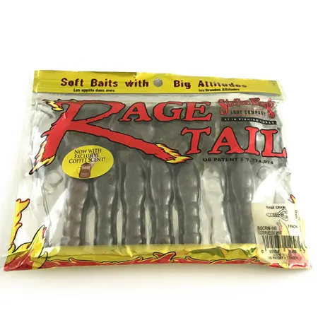 Strike King Rage Tail Rage Craw Soft Bait 6Pcs, Watermelon Meat fishing #6673