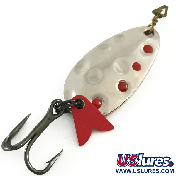 Vintage Acme Fish Hawk, 3/16oz Silver / Red fishing spoon #11109