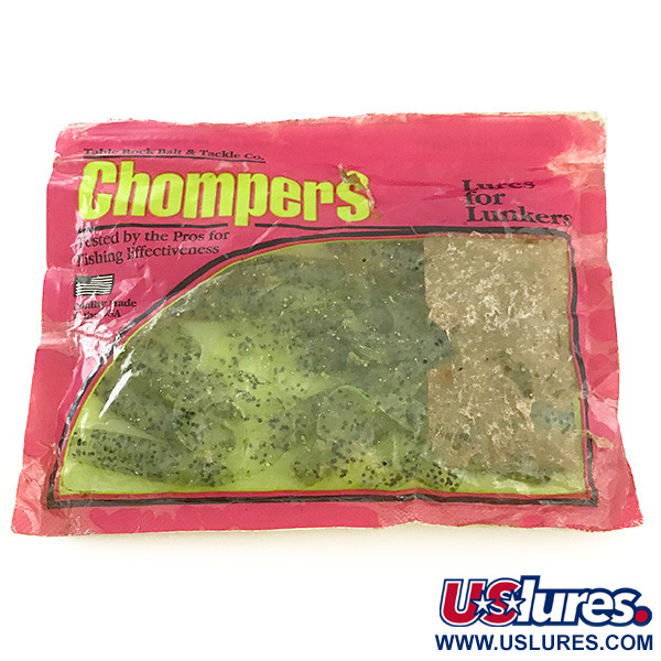   Chompers Single Tail Grub 15pcs,  Chartreuse Pepper​ fishing #6681
