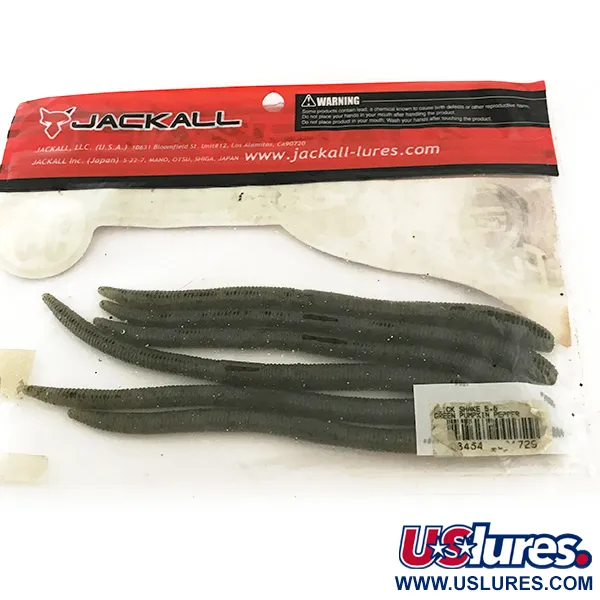 Jackall Flick Shake Worm soft bait, Green Pumpking Pepper fishing #6685