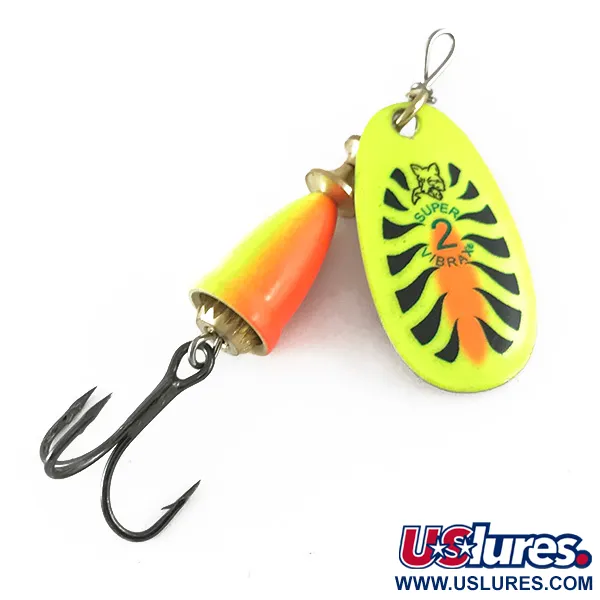 Blue Fox Super Vibrax 2 UV, 3/16oz Fluorescent Yellow spinning lure #6693