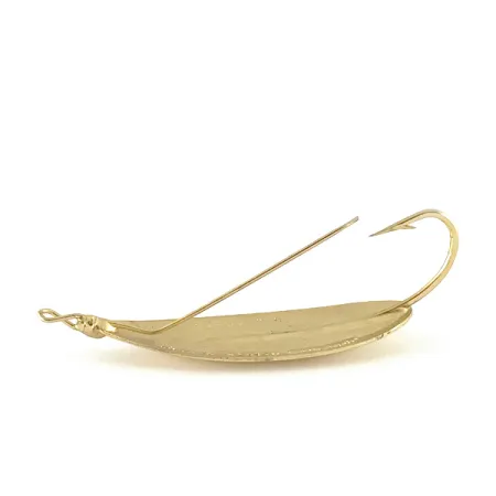 Vintage Weedless Johnson Silver Minnow, 3/16oz Gold fishing spoon #6698