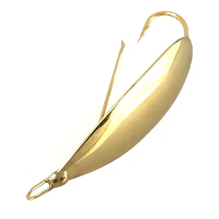 Vintage Weedless Johnson Silver Minnow, 3/16oz Gold fishing spoon #6698