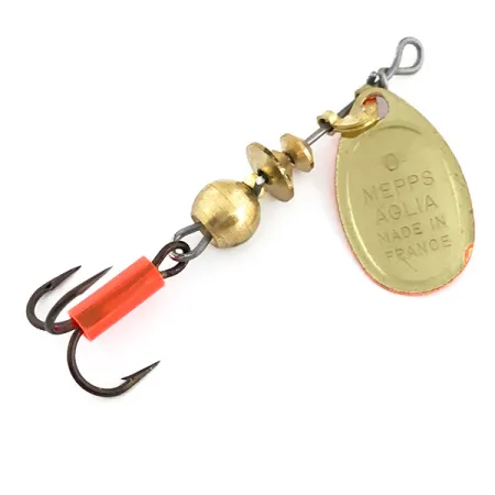 Vintage Mepps Aglia 0, 3/32oz Orange Fluo spinning lure #6728