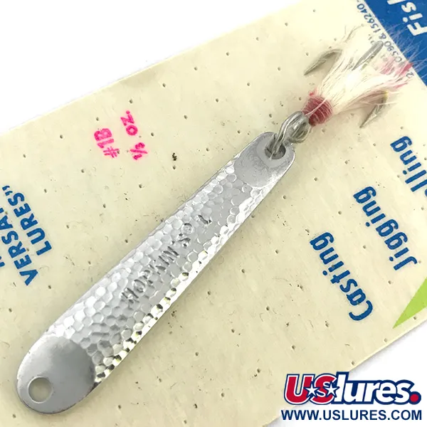   Hopkins s1 - Jig Lure, 2/5oz Hammered Nickel fishing spoon #6735