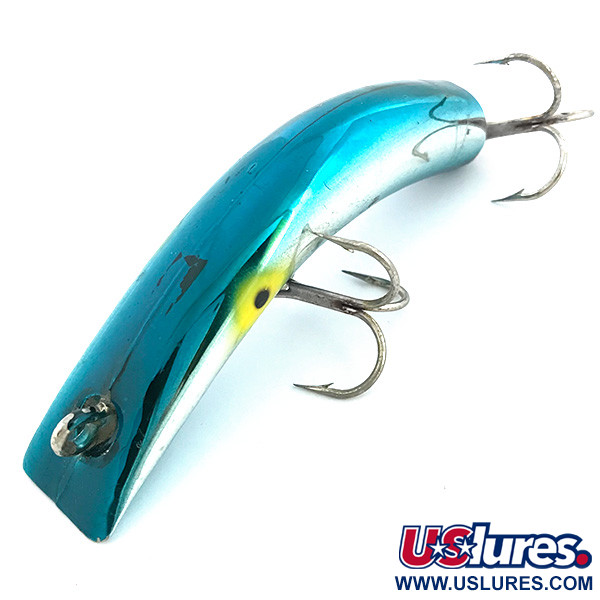 Vintage   Lazy Ike, 1/2oz Light Blue Metallic / Mirror Silver fishing lure #6739