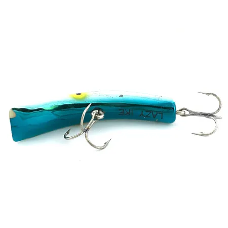 Vintage Lazy Ike, 1/2oz Light Blue Metallic / Mirror Silver fishing lure #6739