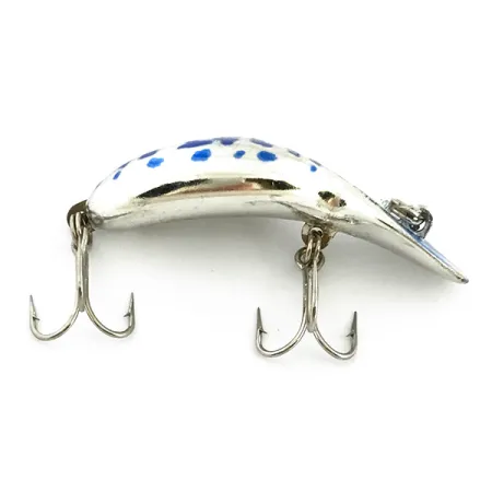 Vintage Heddon Tadpolly Clatter Tad, 3/16oz Silver / Blue fishing lure #6740