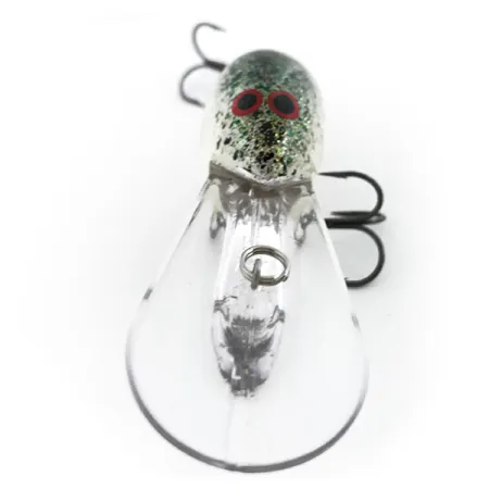 Vintage Norman DD22 , 1oz White / Black / Rainbow Glitter fishing lure #6742