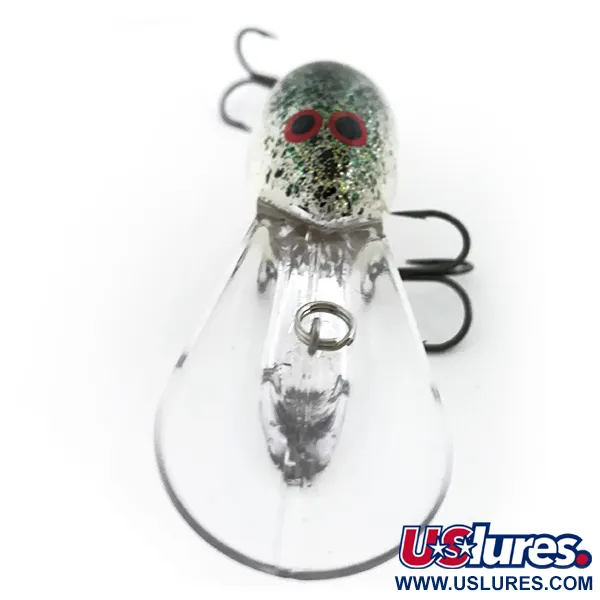 Vintage Norman DD22 , 1oz White / Black / Rainbow Glitter fishing lure #6742