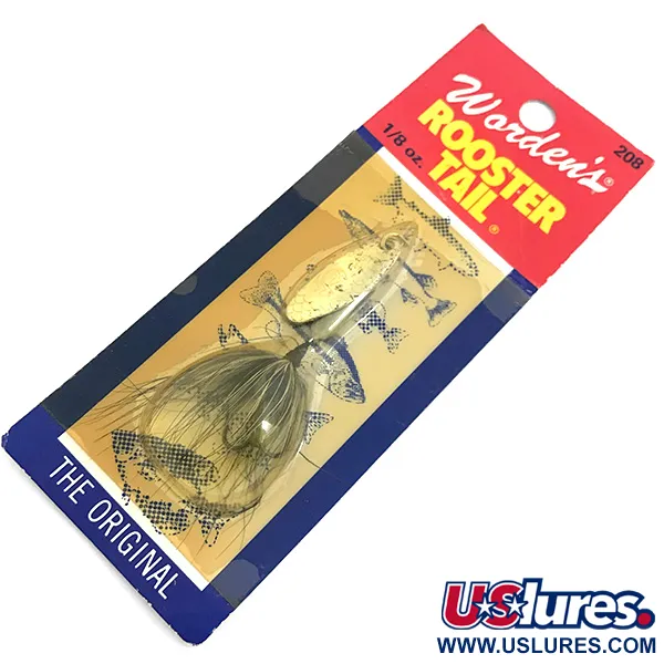  Yakima Bait Worden’s Original Rooster Tail, 1/8oz Gold spinning lure #6746