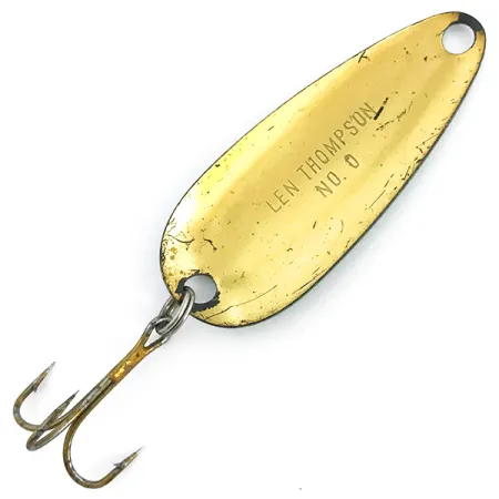 Vintage Len Thompson #0, 3/5oz Green / Black / Gold fishing spoon #6765