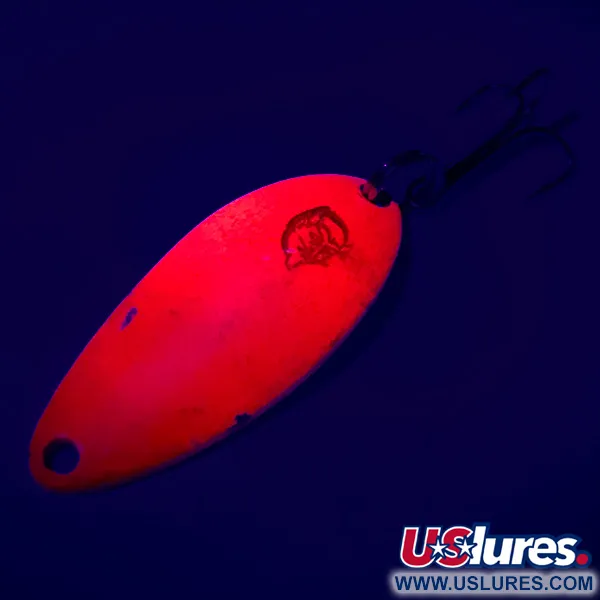 Vintage  Eppinger Dardevle Devle Dog 5200 UV, 1/4oz Fluorescent Red / Nickel fishing spoon #6773