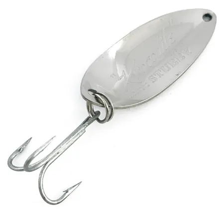 Vintage Luhr Jensen Krocodile Stubby, 1/2oz Nickel / Blue fishing spoon #6774