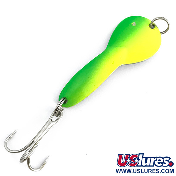  Acme Dazzler #2 UV, 1/4oz Yellow / Green / Nickel fishing spoon #6776