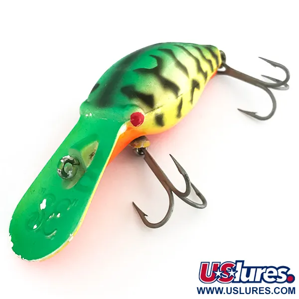Vintage   Luhr Jensen Hot Shot Rattle SE, 1/2oz Fire Tiger fishing lure #6789