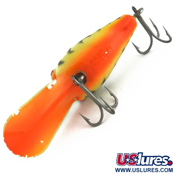 Vintage   Luhr Jensen Hot Shot Rattle SE, 1/2oz Fire Tiger fishing lure #6789
