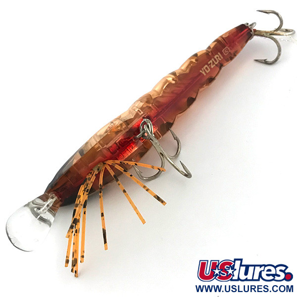 Vintage  Yo-Zuri/Duel Yo-Zuri Crystal 3D Shrimp, 2/5oz Holographic Olive fishing lure #6791