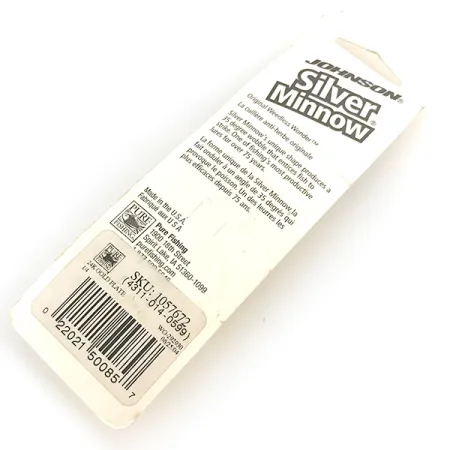 Weedless Johnson Silver Minnow, 1/4oz Gold fishing spoon #6798