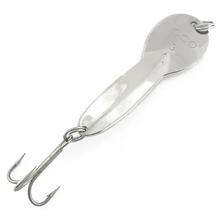 Vintage Glen Evans Loco 3, 3/5oz Nickel / Hologram fishing spoon #6800