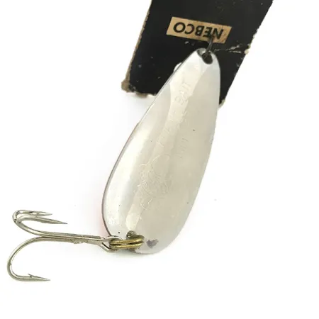 Nebco FlashBait 266, 1/3oz Red / White / Nickel fishing spoon #6801
