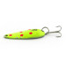 Vintage  Eppinger Dardevle Spinnie UV, 1/3oz Fluorescent Green / Nickel fishing spoon #6803