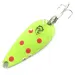 Vintage  Eppinger Dardevle Spinnie UV, 1/3oz Fluorescent Green / Nickel fishing spoon #6803