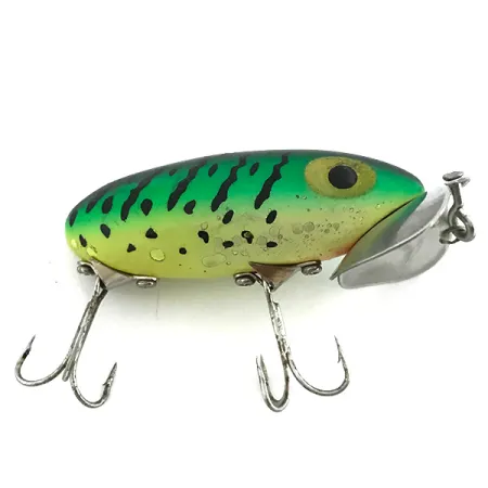 Vintage Fred Arbogast Jitterbug , 1/3oz Fire Tiger fishing lure #6808