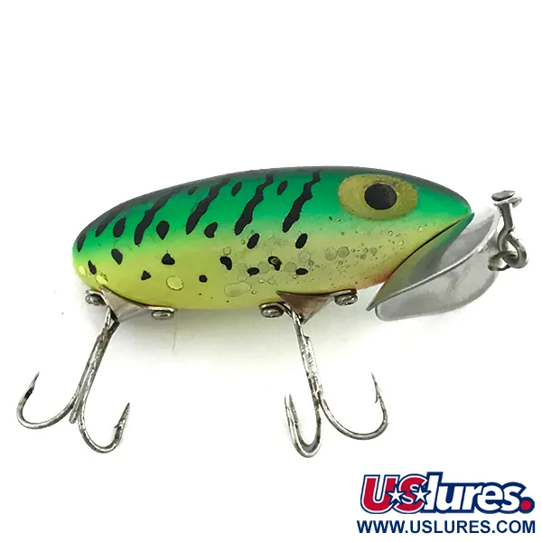 Vintage   Fred Arbogast Jitterbug , 1/3oz Fire Tiger fishing lure #6808