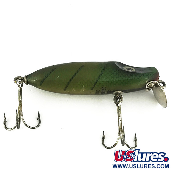 Vintage  Millsite Tackle Millsite Wig Wag Floater 100 series, 2/5oz Green fishing lure #6814