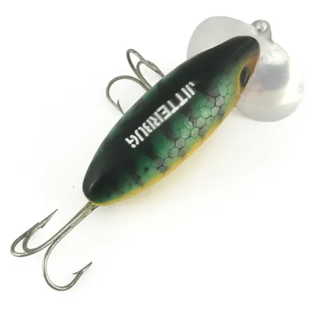 Vintage Fred Arbogast Jitterbug , 1/2oz Perch fishing lure #6816