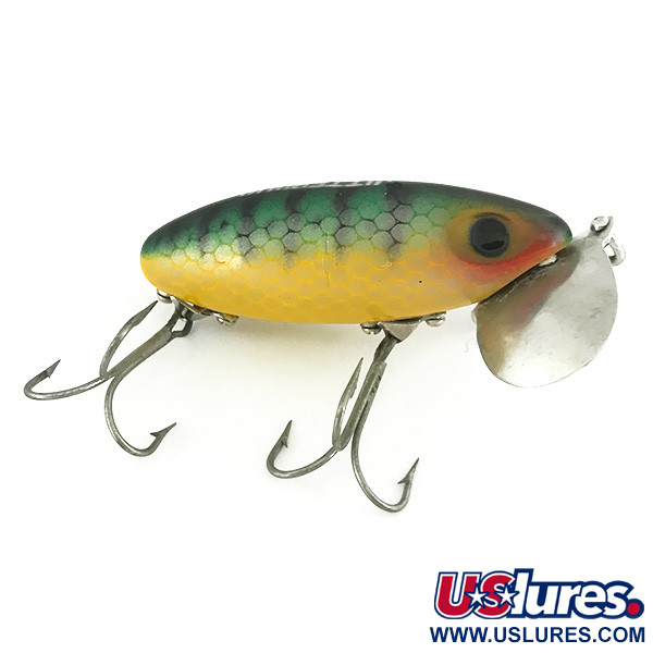 Vintage   Fred Arbogast Jitterbug , 1/2oz Perch fishing lure #6816