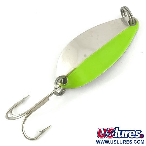 Vintage   Acme Little Cleo UV, 1/8oz Nickel / Green fishing spoon #6819