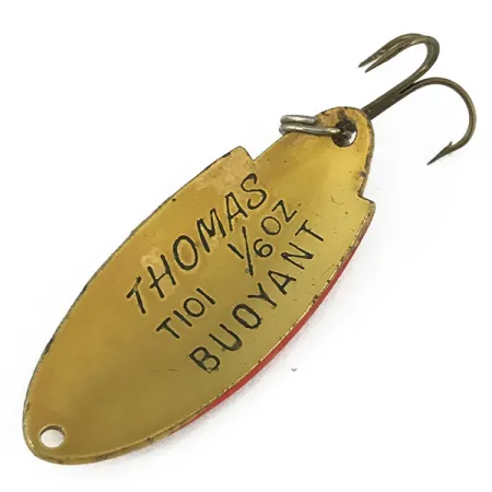 Vintage Thomas Buoyant, 3/16oz Hammered Golden Rainbow Trout fishing spoon #6824