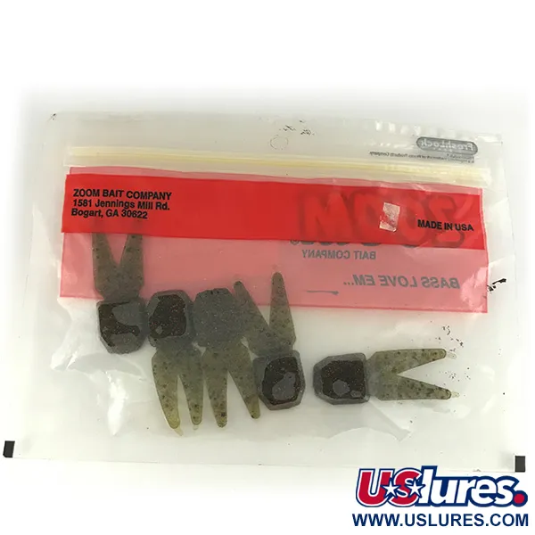 Zoom Tiny Salty Chunk soft bait 5pcs, Green Pumpkin Red fishing #6831