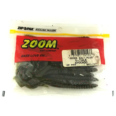 Vintage Zoom Super Salt Plus soft bait, Olive fishing #6832