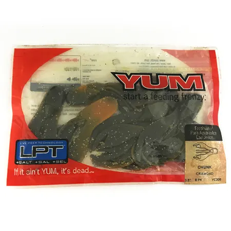 YUM Yum Chunk soft bait 8pcs, Crawdad fishing #6835