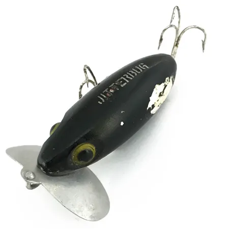 Vintage Fred Arbogast Jitterbug, 1/2oz Black fishing lure #6857