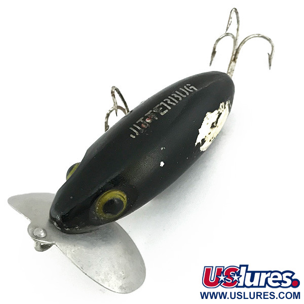 Vintage   Fred Arbogast Jitterbug, 1/2oz Black fishing lure #6857