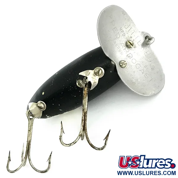 Vintage   Fred Arbogast Jitterbug, 1/2oz Black fishing lure #6857
