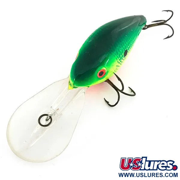 Vintage  Mann's Bait  Mann's Depth Plus Ol' Homer,  Yellow / Green fishing lure #6862