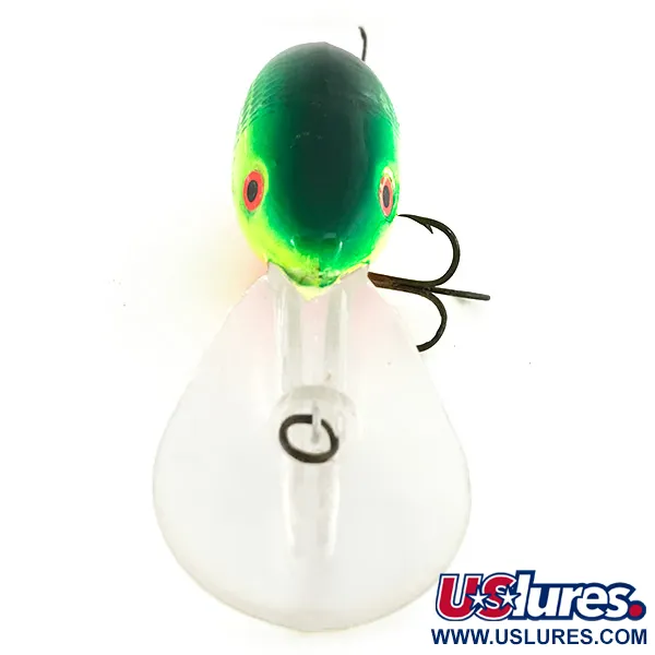 Vintage  Mann's Bait  Mann's Depth Plus Ol' Homer,  Yellow / Green fishing lure #6862