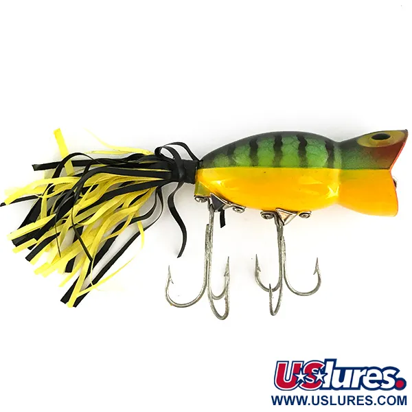 Vintage   Fred Arbogast Hula Popper, 1/2oz Perch fishing lure #6863