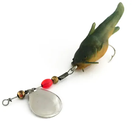 Vintage Burke Muddlers Minnow Willow Cat, 1/4oz Nickel spinning lure #6864