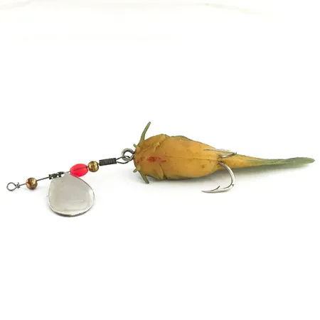 Vintage Burke Muddlers Minnow Willow Cat, 1/4oz Nickel spinning lure #6864