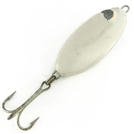 Vintage Bomber Slab Spoon, 1 1/3oz Pearl fishing spoon #6867