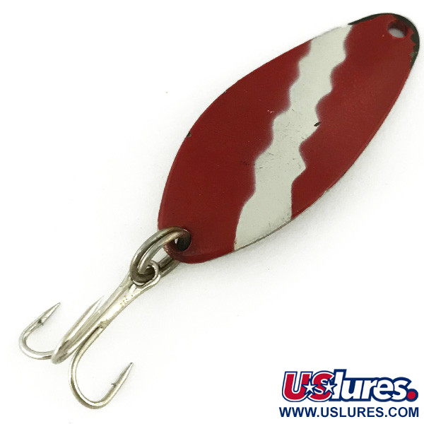 Vintage   Acme Little Cleo, 1/4oz Red / White / Nickel fishing spoon #6873
